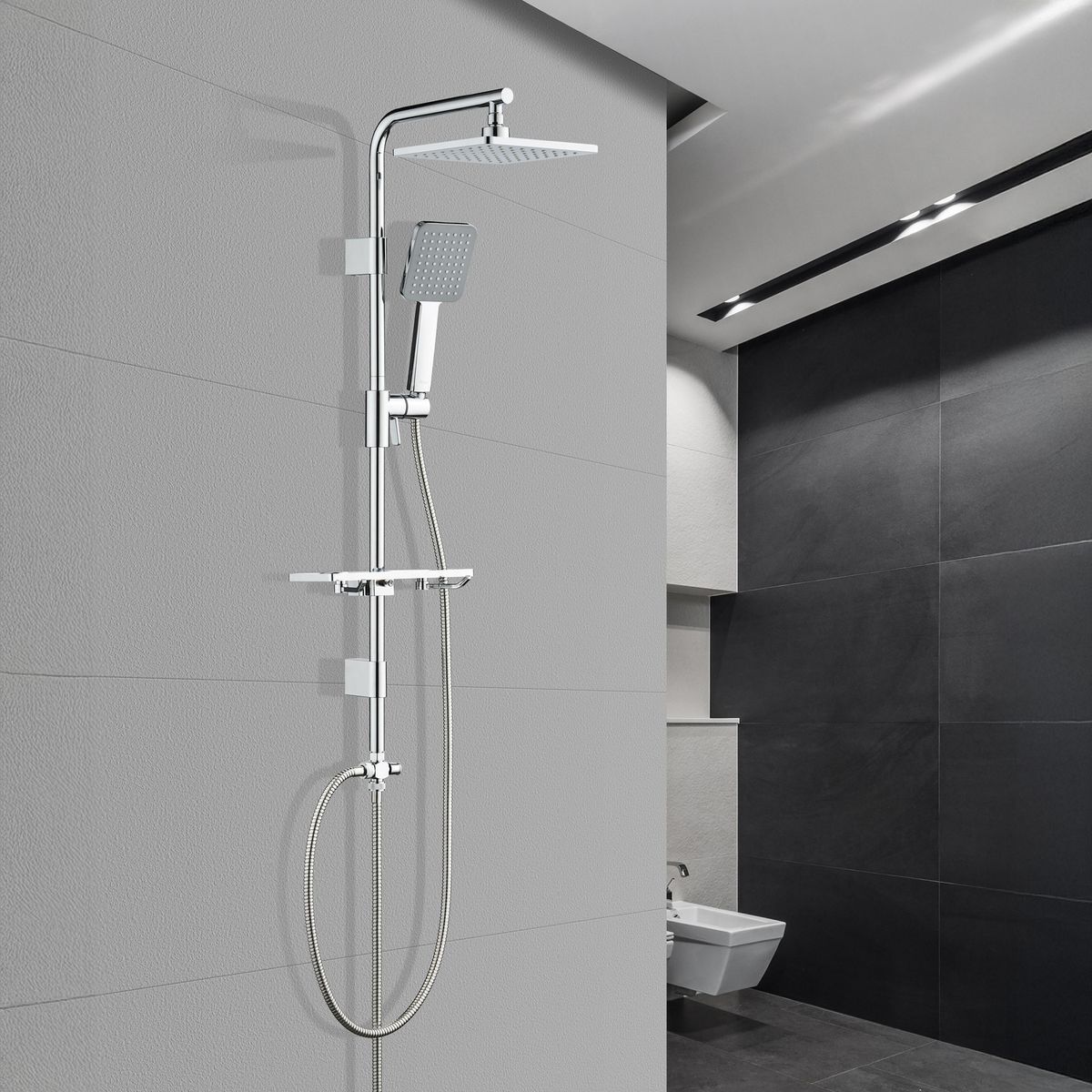 SENSI DACQUA - Columna Ducha Amalfi Cuadrado Niquel