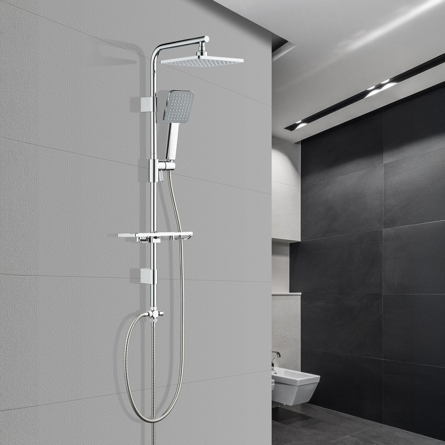 SENSI DACQUA Columna Ducha Amalfi Cuadrado Niquel | Falabella Chile