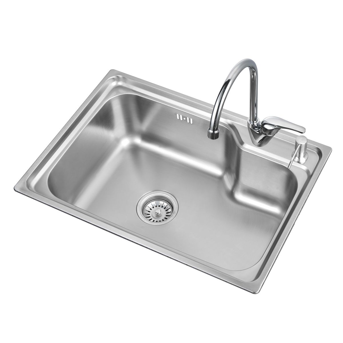 SENSI DACQUA - Lavaplatos con Monomando 1 Cubeta(s) 63x20x44 cm Acero inoxidable