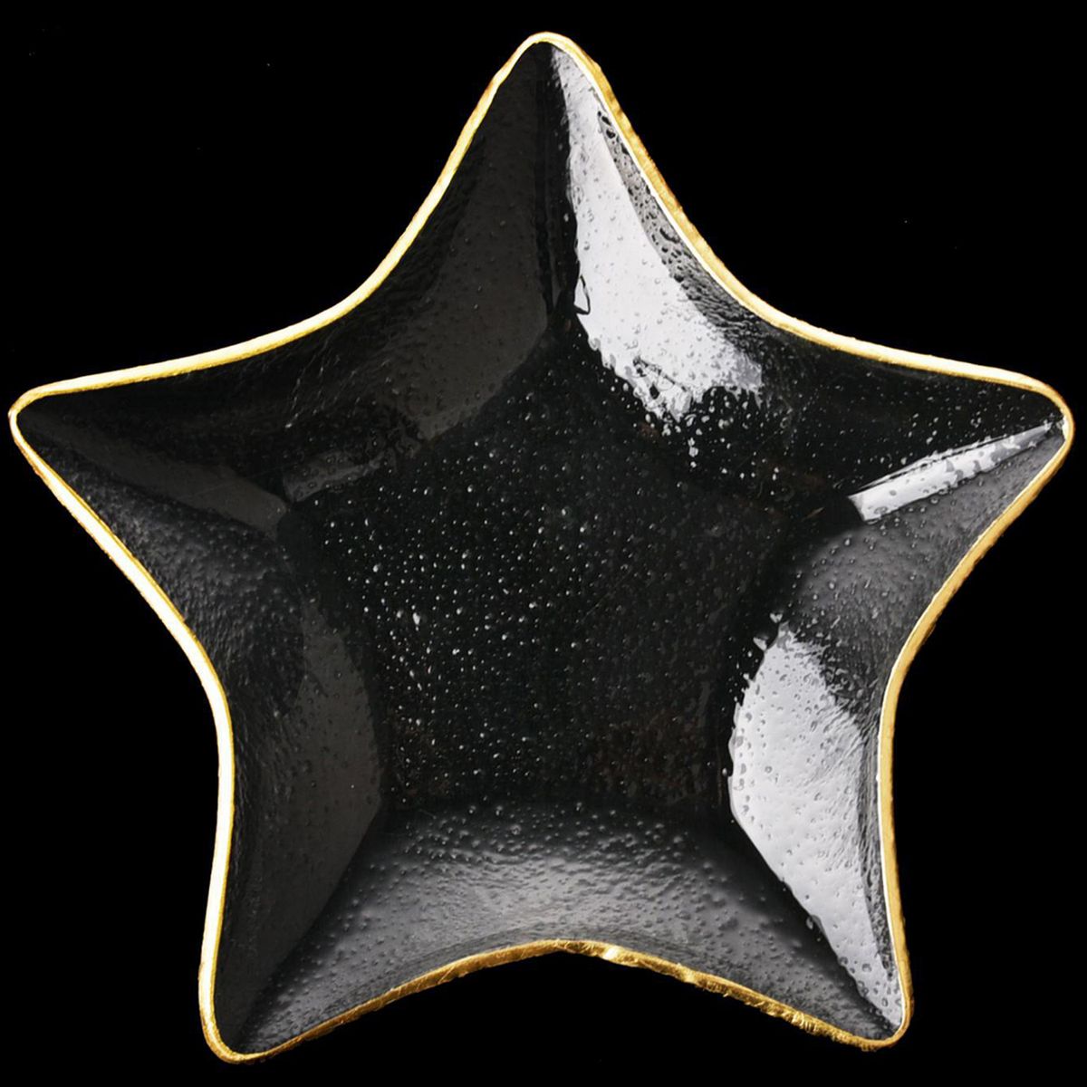 JUST HOME COLLECTION - Plato de Vidrio 20,5 cm Estrella ring dorado