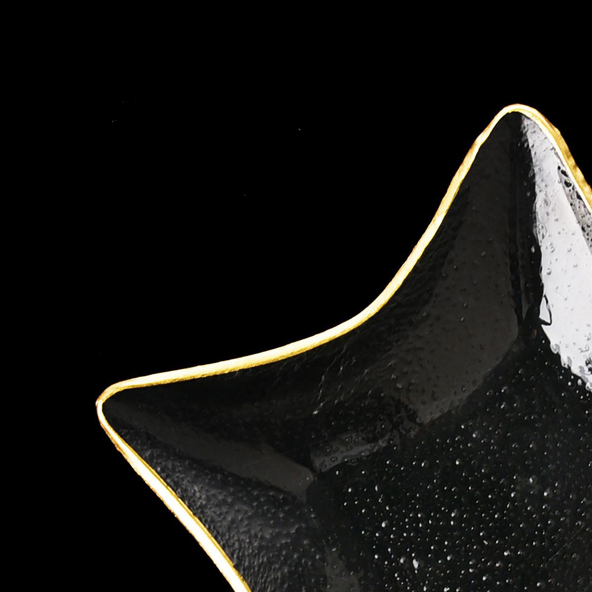 JUST HOME COLLECTION - Plato de Vidrio 20,5 cm Estrella ring dorado