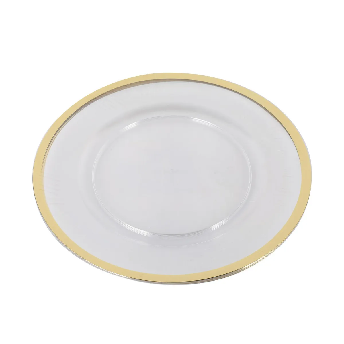 JUST HOME COLLECTION - Set 4 Platos 33 cm Plástico Ring Transparente