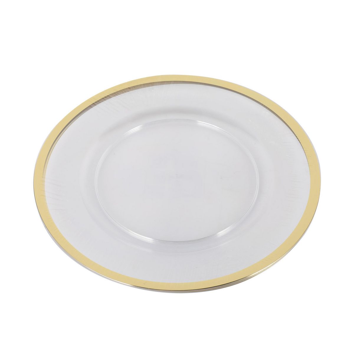 JUST HOME COLLECTION - Set 4 Platos 33 cm Plástico Ring Transparente