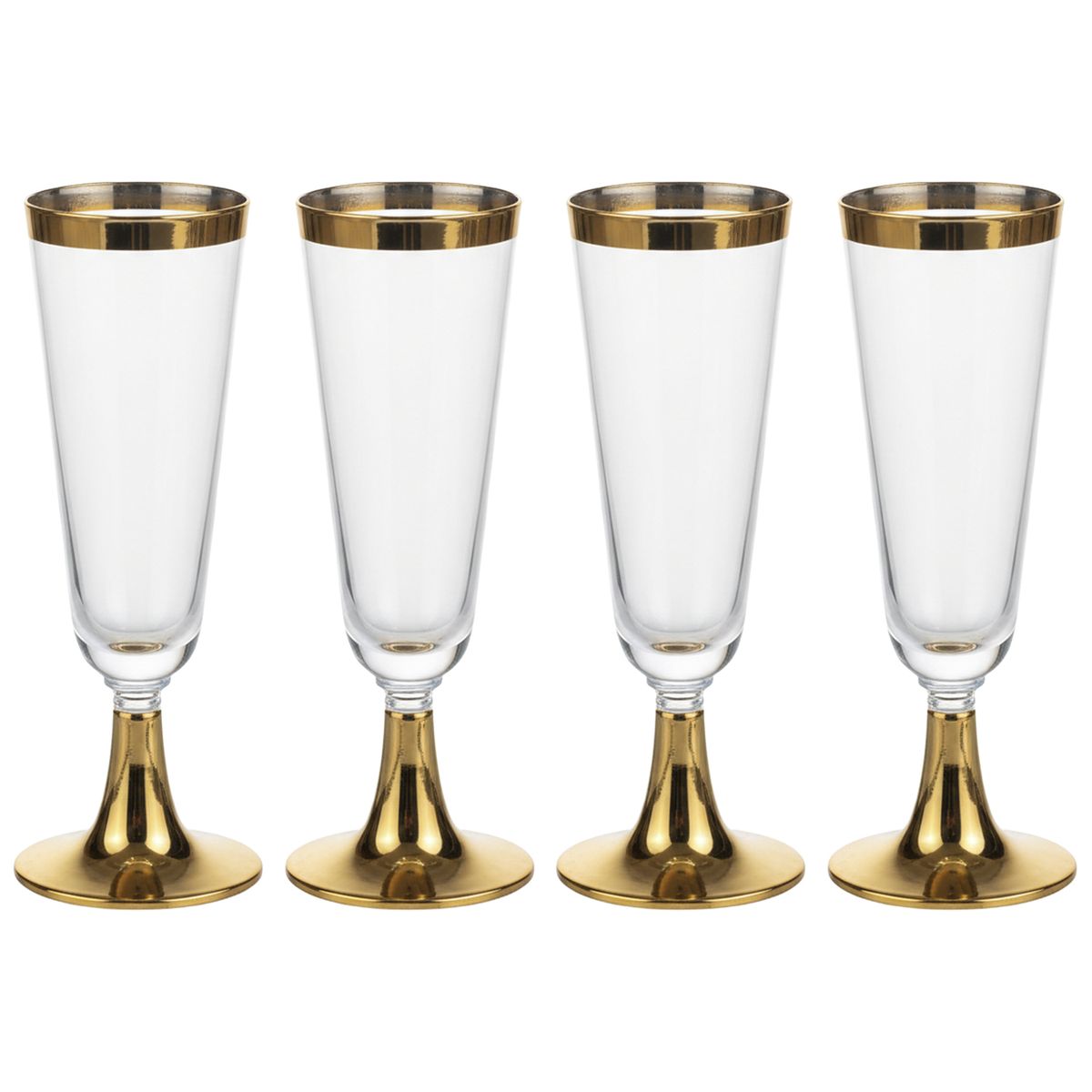 JUST HOME COLLECTION - Set 4 Copas de Champágne 123 ml Plástico 