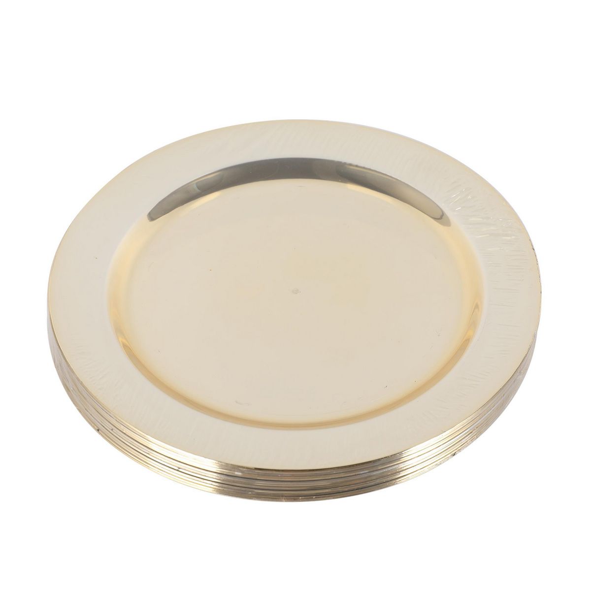 JUST HOME COLLECTION - Set 12 Platos 19 cm Plástico Dorado