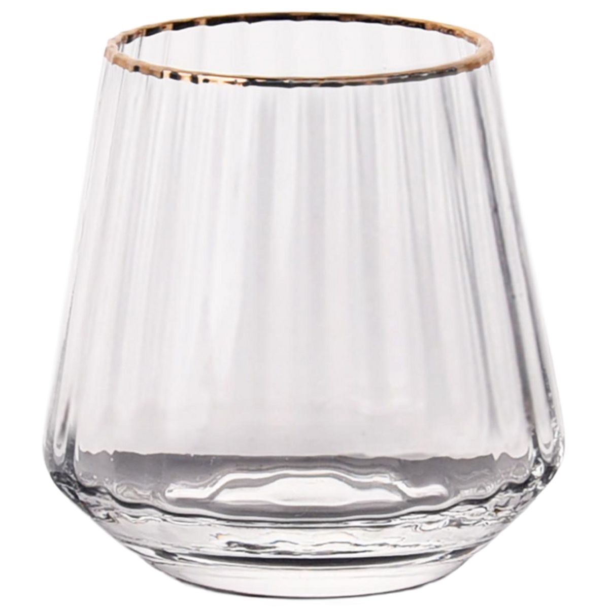 JUST HOME COLLECTION - Vaso de Vidrio 400 ml Ring Dorado
