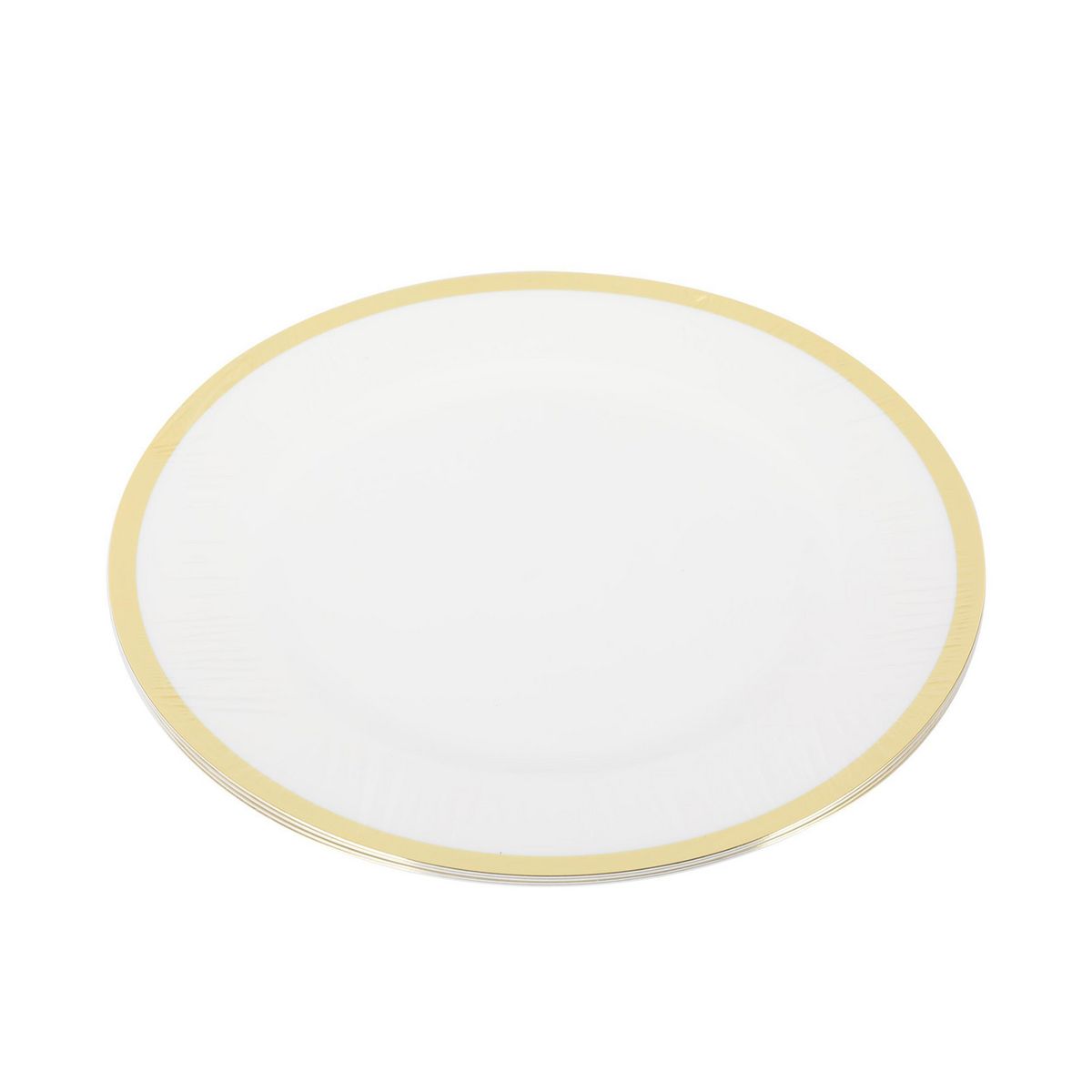 JUST HOME COLLECTION - Set 4 Platos 33 cm Plástico Ring Dorado