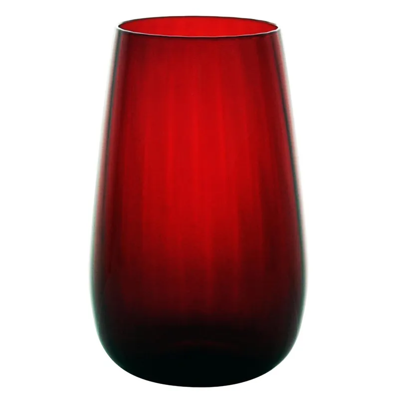 JUST HOME COLLECTION - Vaso vidrio 460ml rojo
