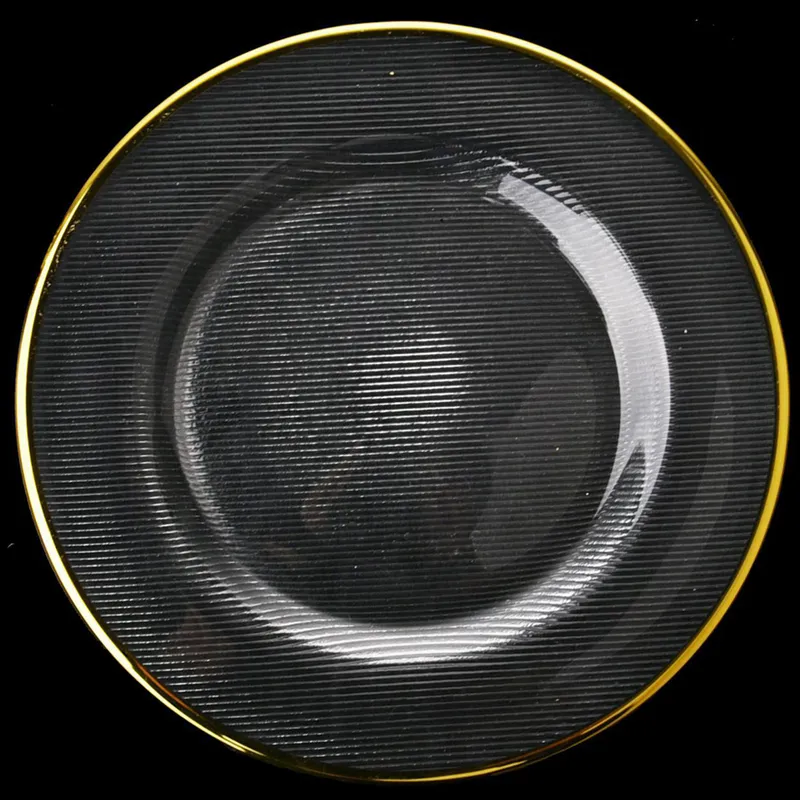 JUST HOME COLLECTION - Plato de Vidrio 16 cm Ring Dorado