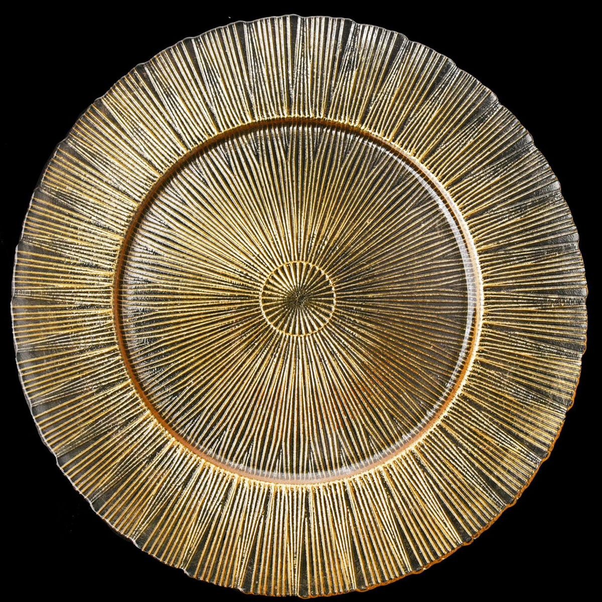 JUST HOME COLLECTION - Base Plato de Vidrio 33 cm Dorado