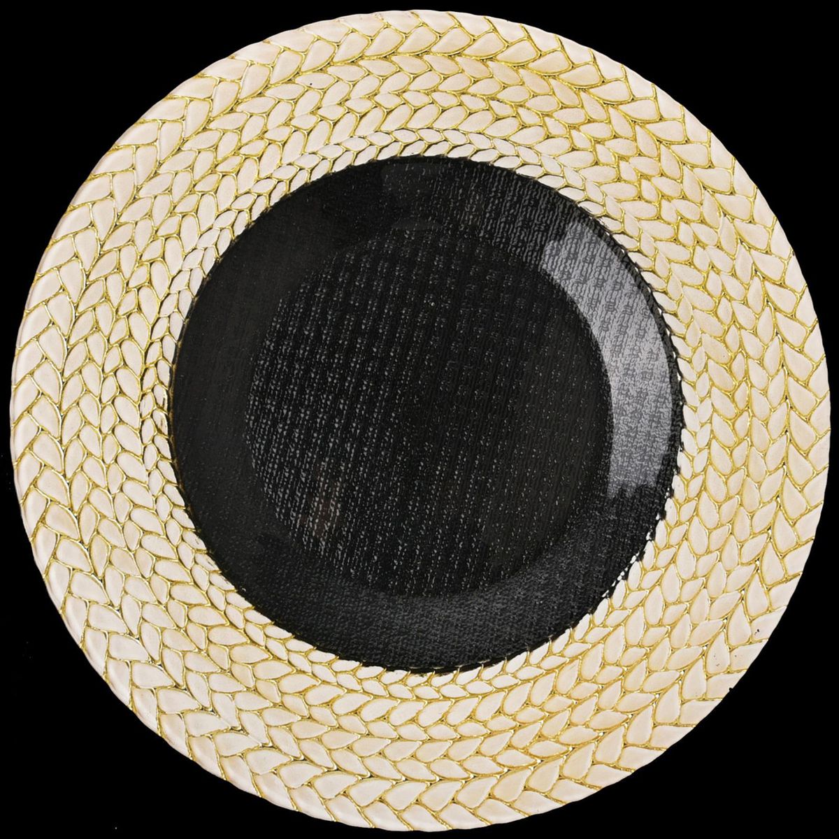 JUST HOME COLLECTION - Base Plato de Vidrio 33 cm Rim Dorado