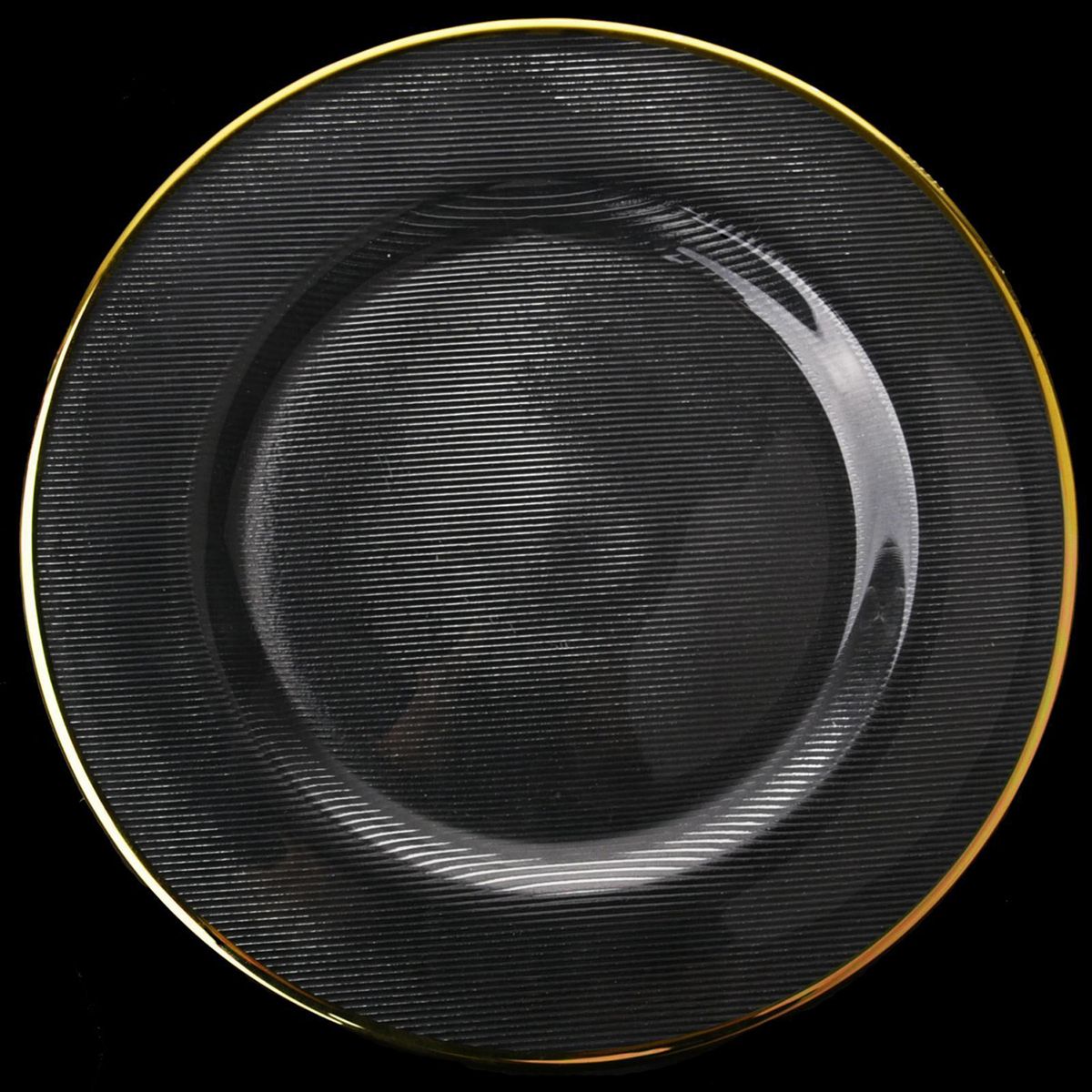 JUST HOME COLLECTION - Plato de Vidrio 27 cm Ring Dorado