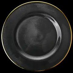 JUST HOME COLLECTION - Plato de Vidrio 27 cm Ring Dorado