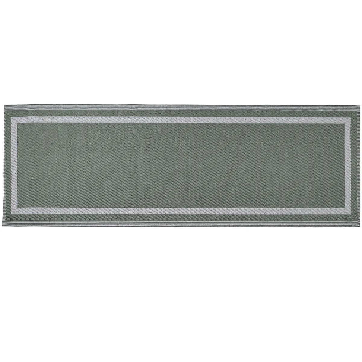 JUST HOME COLLECTION - Alfombra Boho 80x230 cm Polipropileno Verde/Blanco