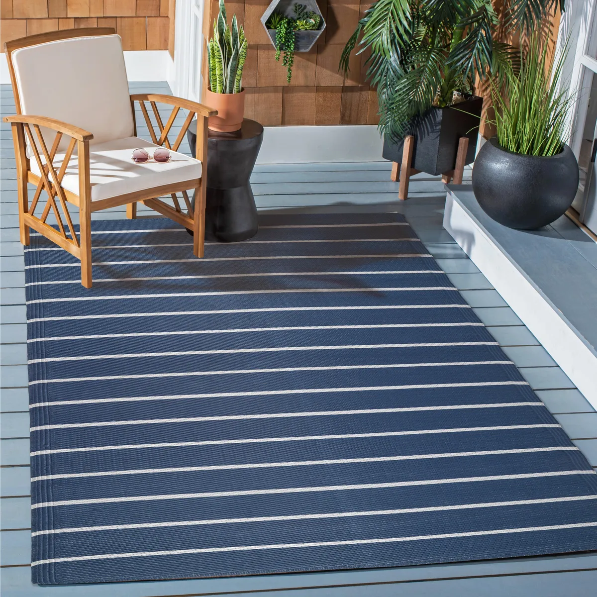 JUST HOME COLLECTION - Alfombra Nordico 120x180 cm Polipropileno Azul/Blanco