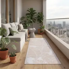 JUST HOME COLLECTION - Alfombra Terraza Clásico 80x230 cm Polipropileno Beige/Blanco