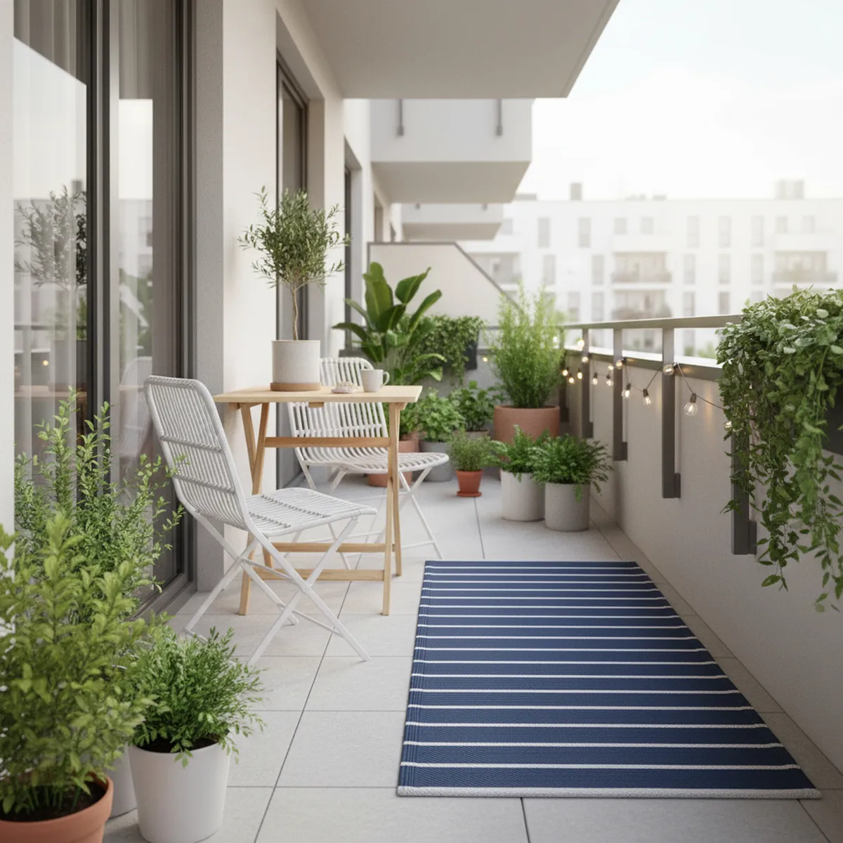 JUST HOME COLLECTION - Alfombra Nórdico 80x230 cm Polipropileno Azul/Blanco