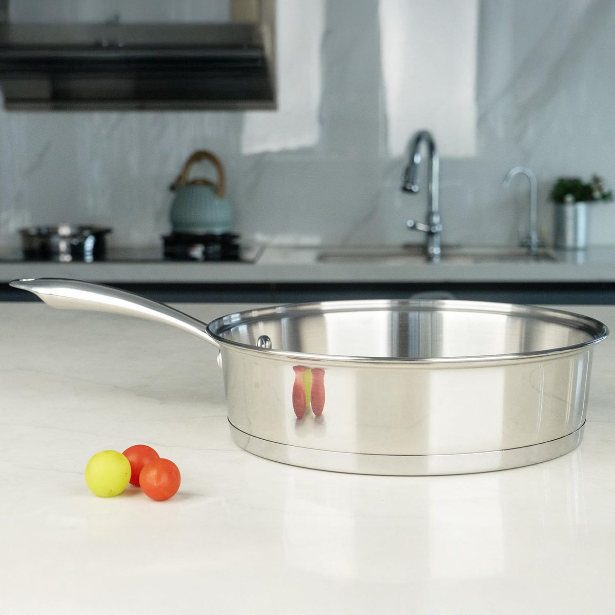 JUST HOME COLLECTION - Sartén 24 cm Acero inoxidable Plateado