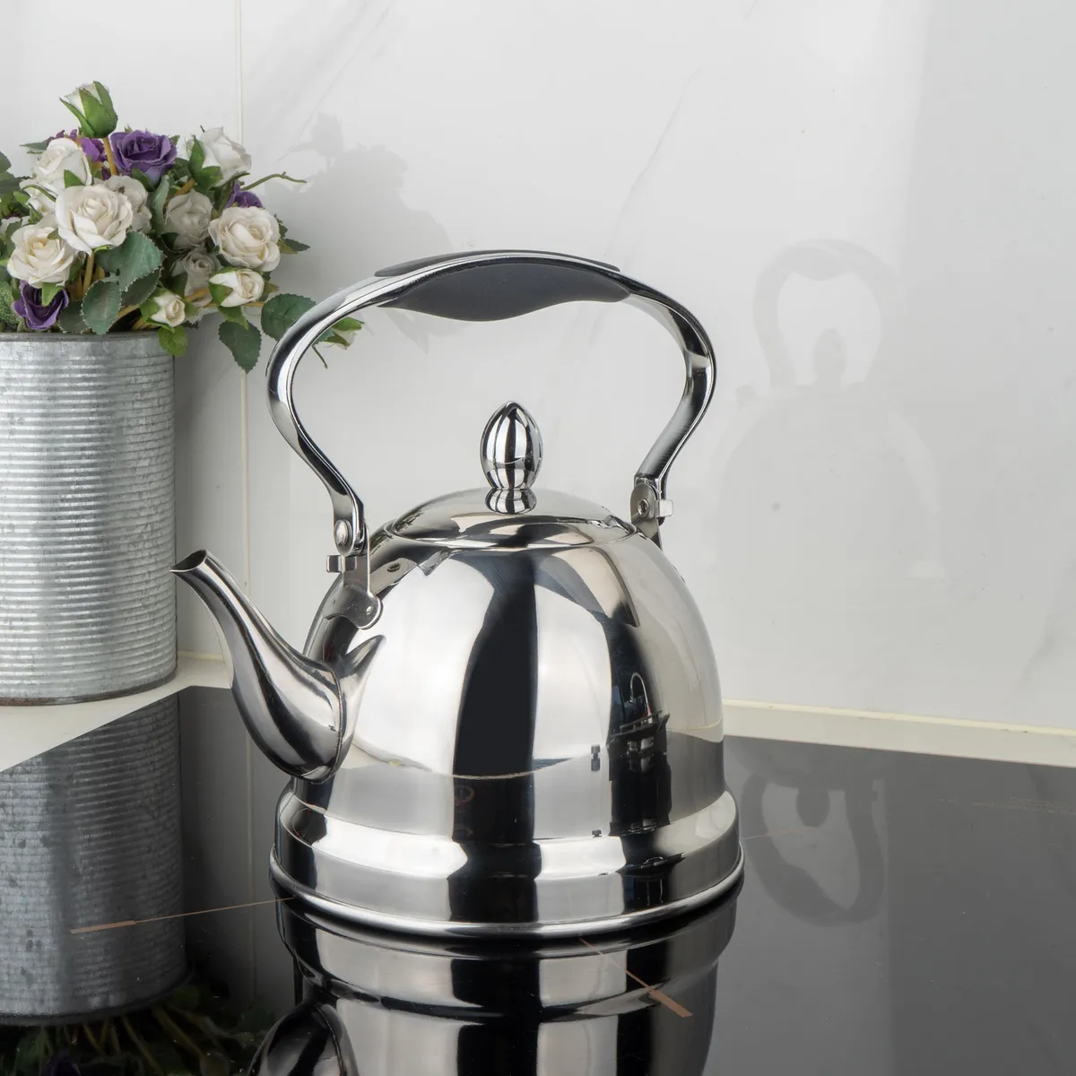 JUST HOME COLLECTION - Tetera 1 l Acero Inoxidable Plateado