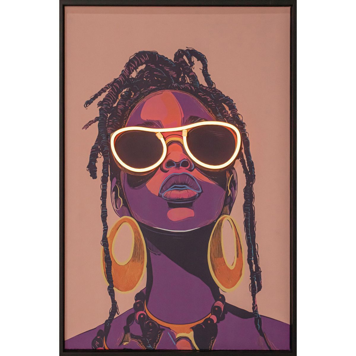 JUST HOME COLLECTION - Cuadro Decorativo Neon Lady 40x55 cm
