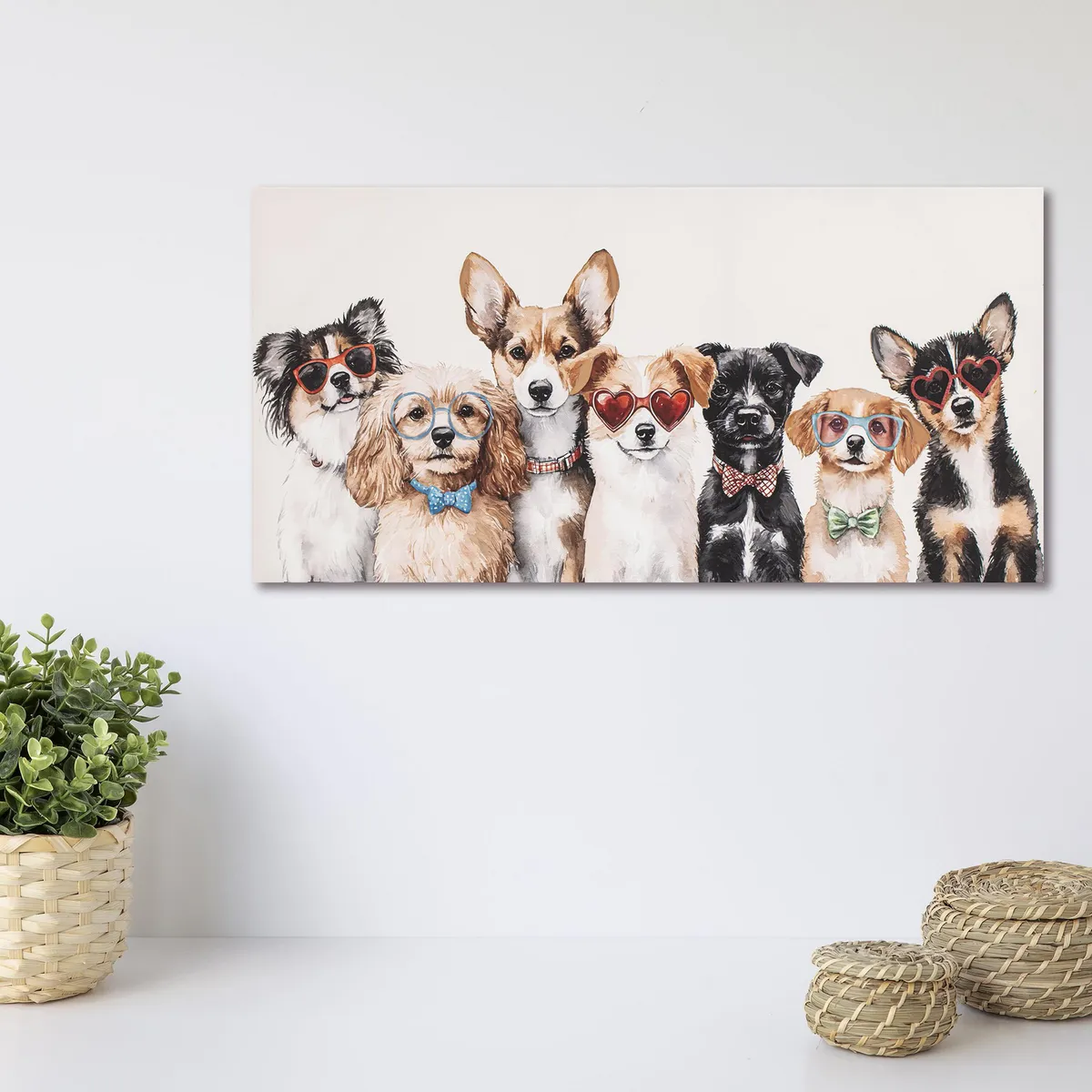 JUST HOME COLLECTION - Cuadro Decorativo Perros 60x120 cm