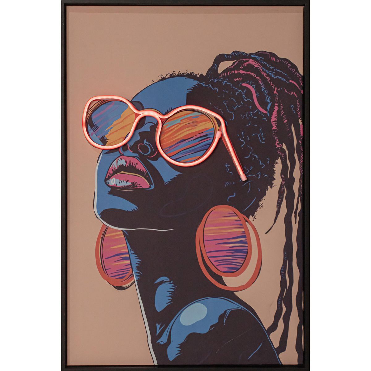 JUST HOME COLLECTION - Cuadro Decorativo Neon Lady 40x55 cm