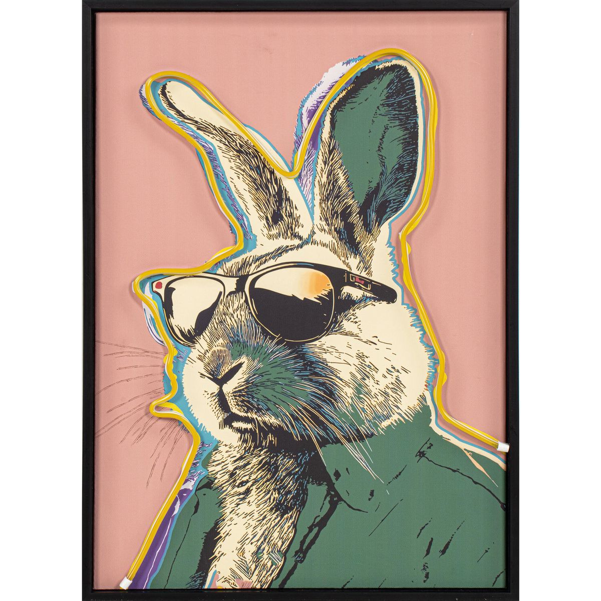 JUST HOME COLLECTION - Cuadro Decorativo Neon Conejo 40x55 cm
