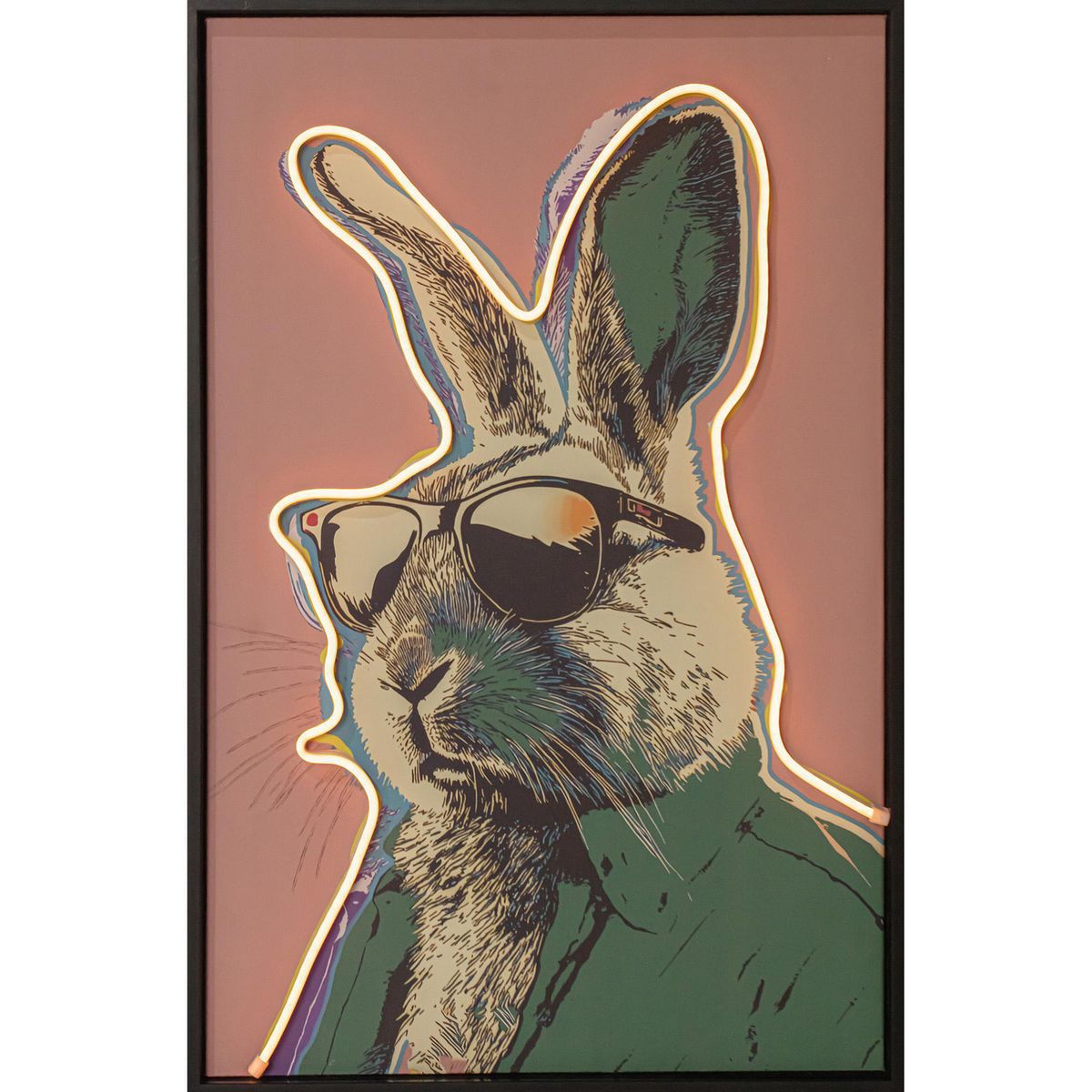 JUST HOME COLLECTION - Cuadro Decorativo Neon Conejo 40x55 cm