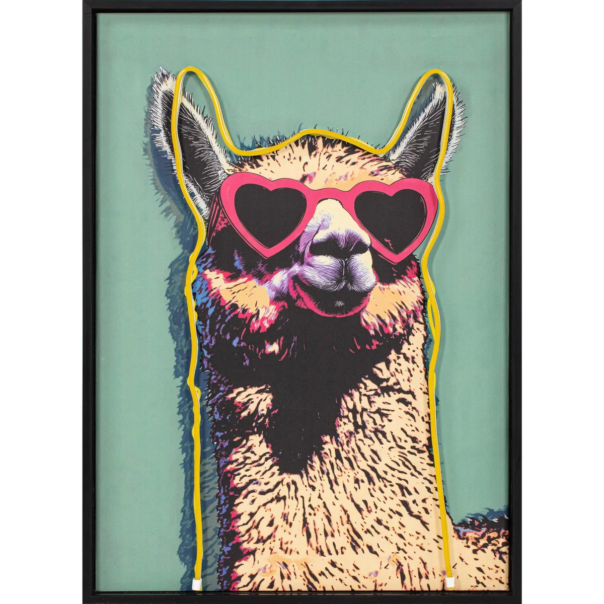 JUST HOME COLLECTION - Cuadro Decorativo Neon Llama 40x55 cm