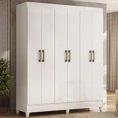 CASA BONITA - Clóset 6 Puerta(s) 1 Cajón(es) 3 Repisa(s) 147x182x47 cm Blanco
