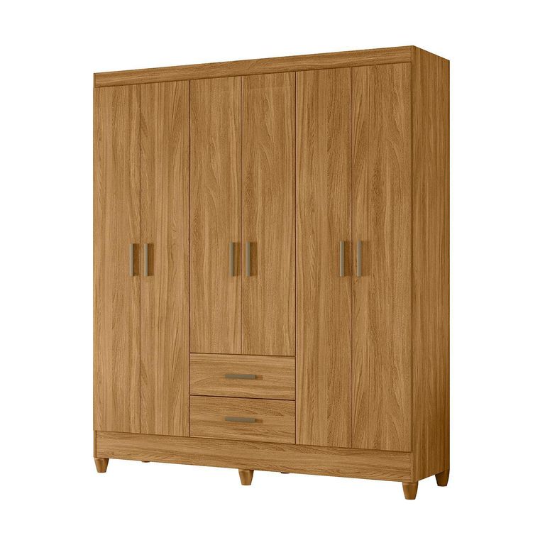 Ropero 6 Puerta(s) 2 Cajón(es) 7 Repisa(s) 153x182x47 cm Roble