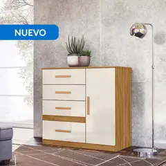 CASA BONITA - Cómoda 4 Cajón(es) Florida 97x93x47 cm Roble, Crudo
