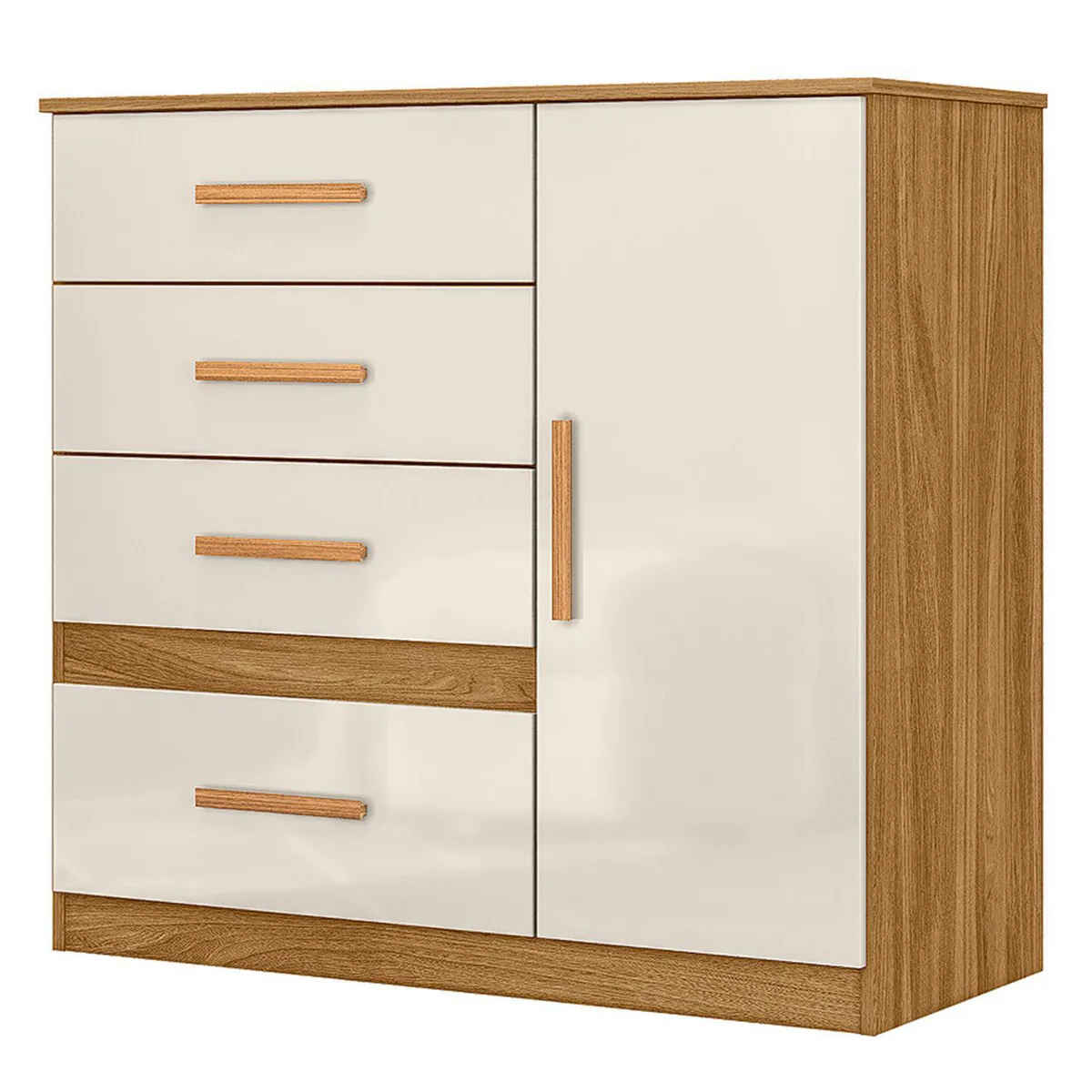 CASA BONITA - Cómoda 4 Cajón(es) Florida 97x93x47 cm Roble, Crudo