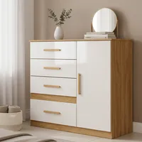 Cómoda 4 Cajón(es) Florida 97x93x47 cm Roble, Crudo