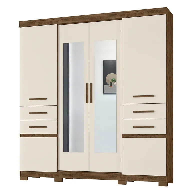 Clóset 6 Puerta(s) 4 Cajón(es) 9 Repisa(s) 195x212x47 cm Roble