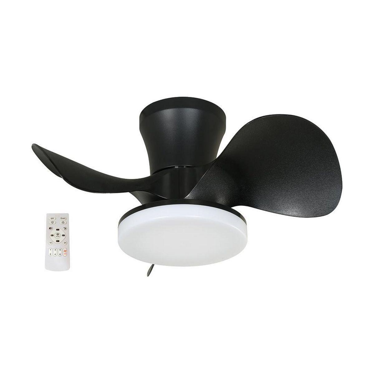JUST HOME COLLECTION - Ventilador de Techo Led Tom 3 aspas con control negro