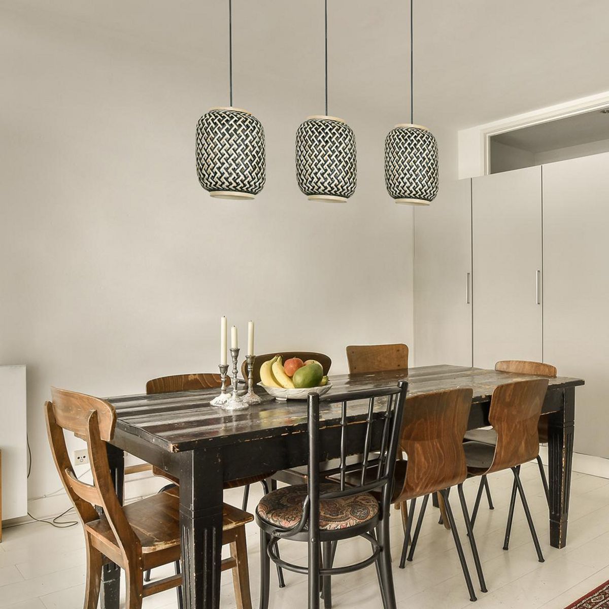 JUST HOME COLLECTION - Lámpara Colgante Nala 3 luces Bambú Negro