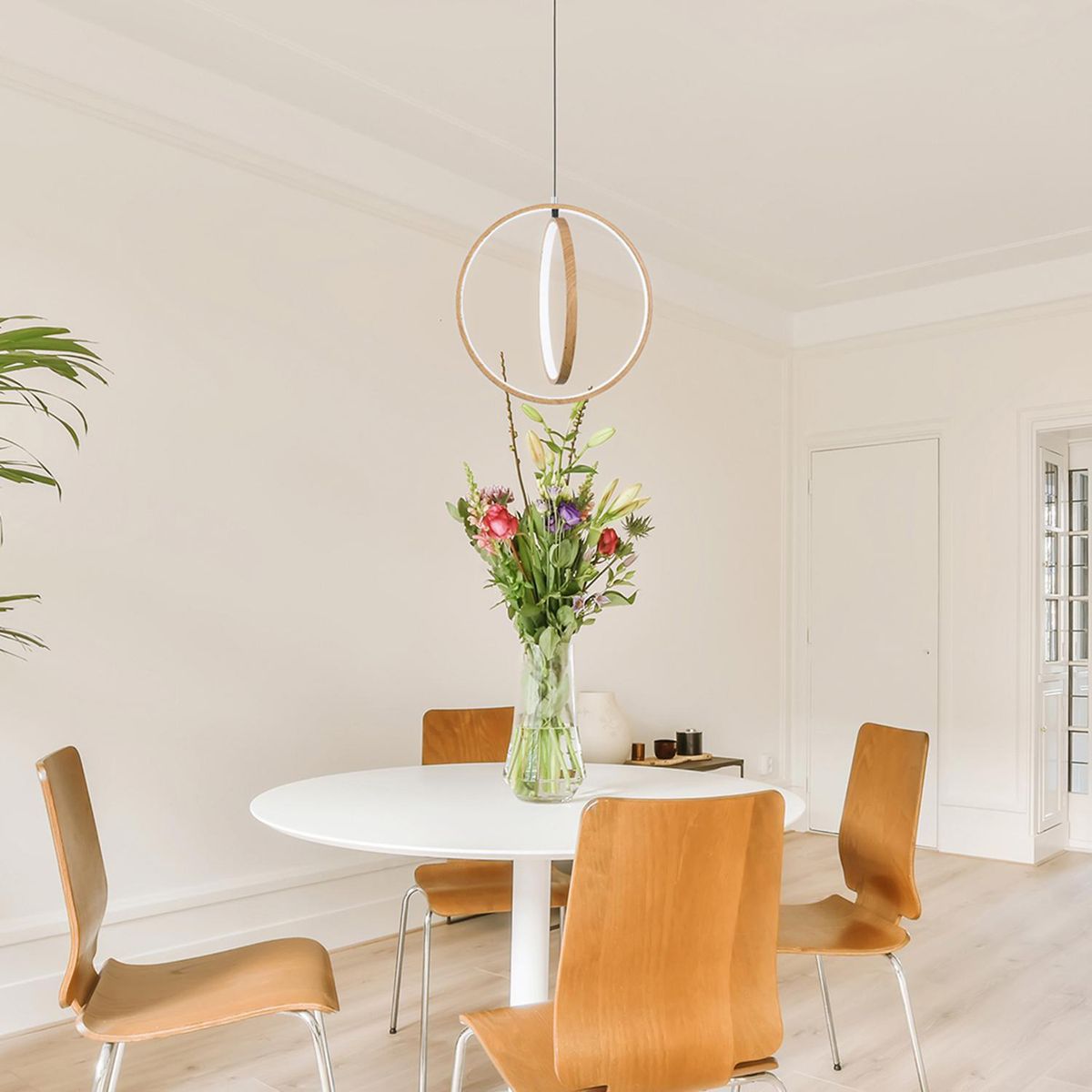 JUST HOME COLLECTION - Lámpara Colgante Led Marina 2 Luces Look Madera