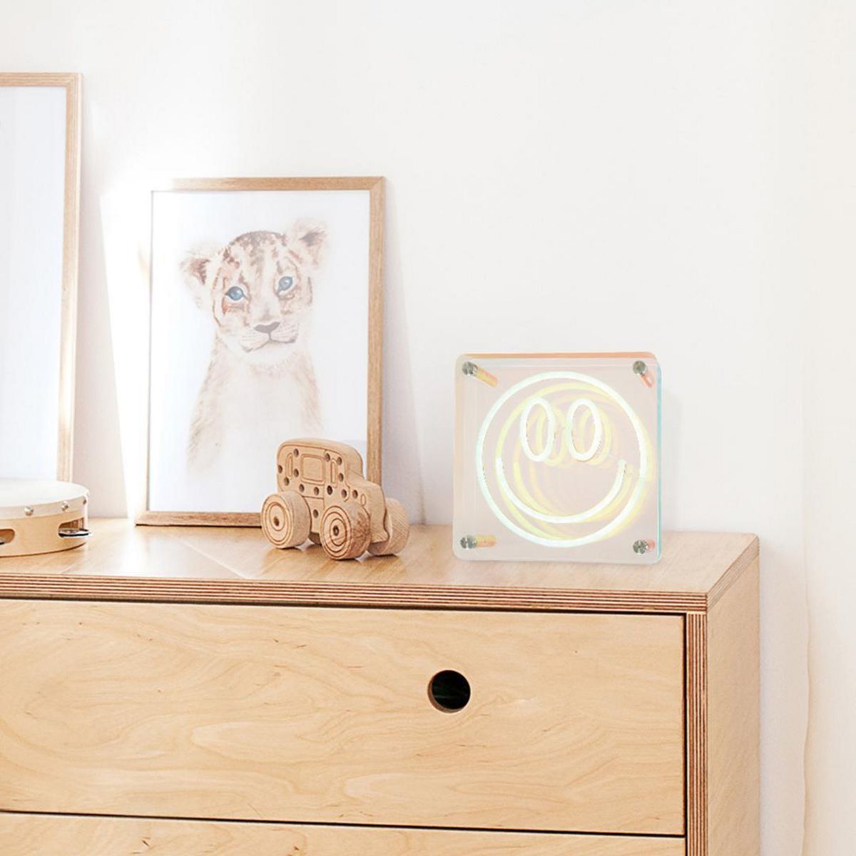 JUST HOME COLLECTION - Lámpara Mesa Led SMILE Incoloro/Transparente 18x18 cm