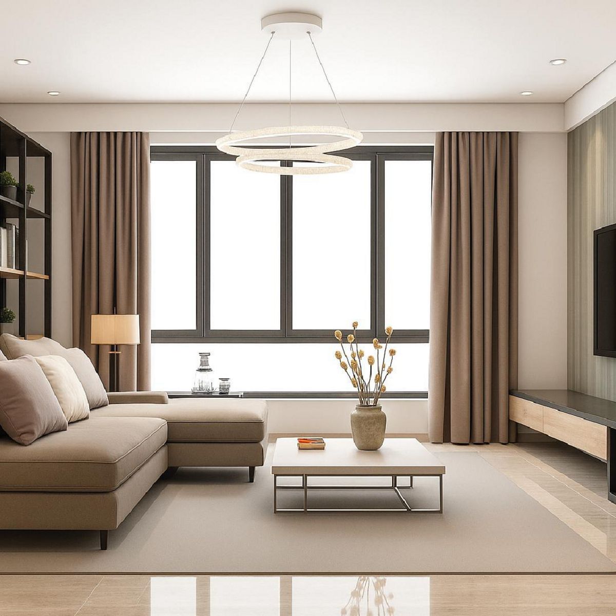 JUST HOME COLLECTION - Lámpara Led Colgante Moderna Blanco Halifax