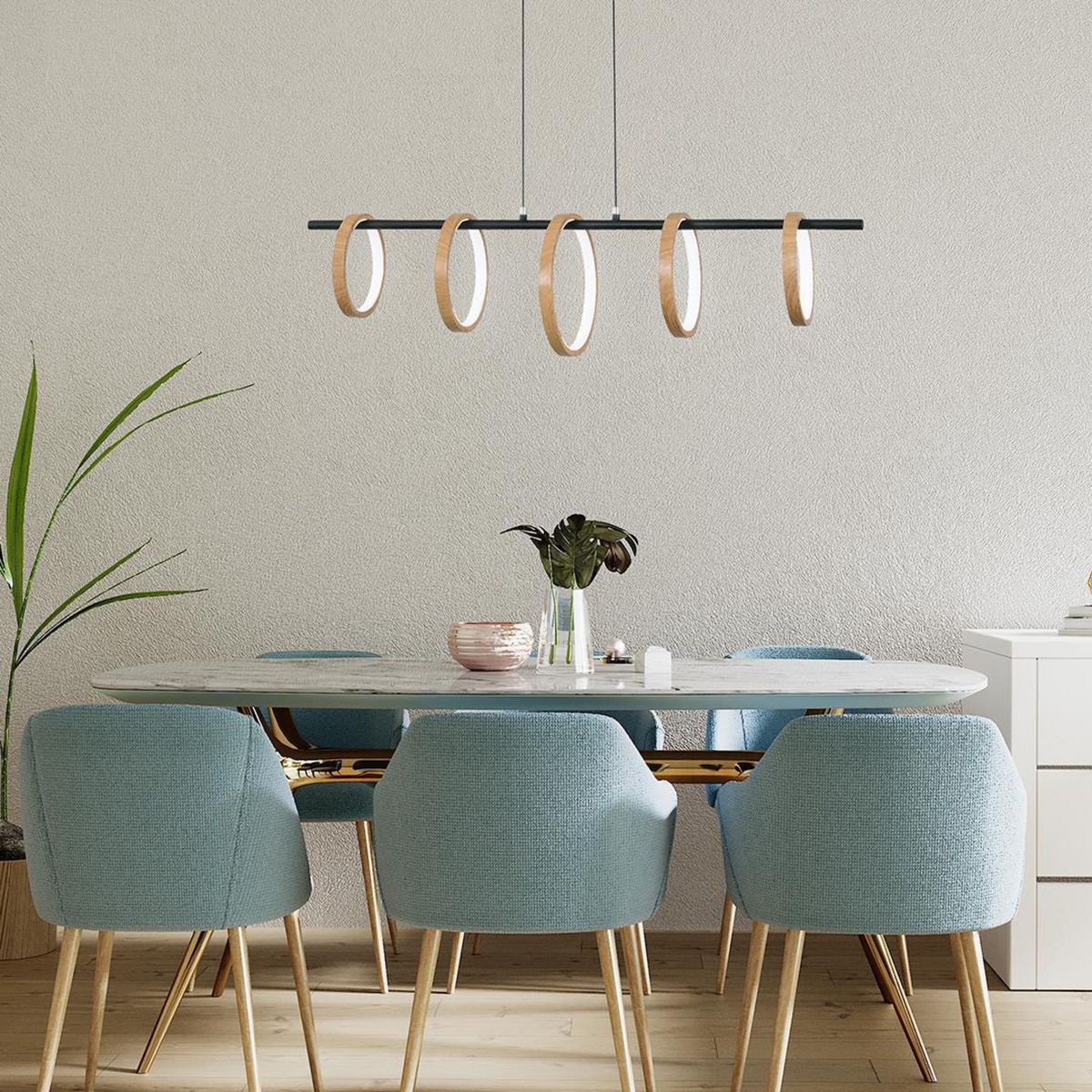 JUST HOME COLLECTION - Lámpara Colgante Marina Plástico Negro