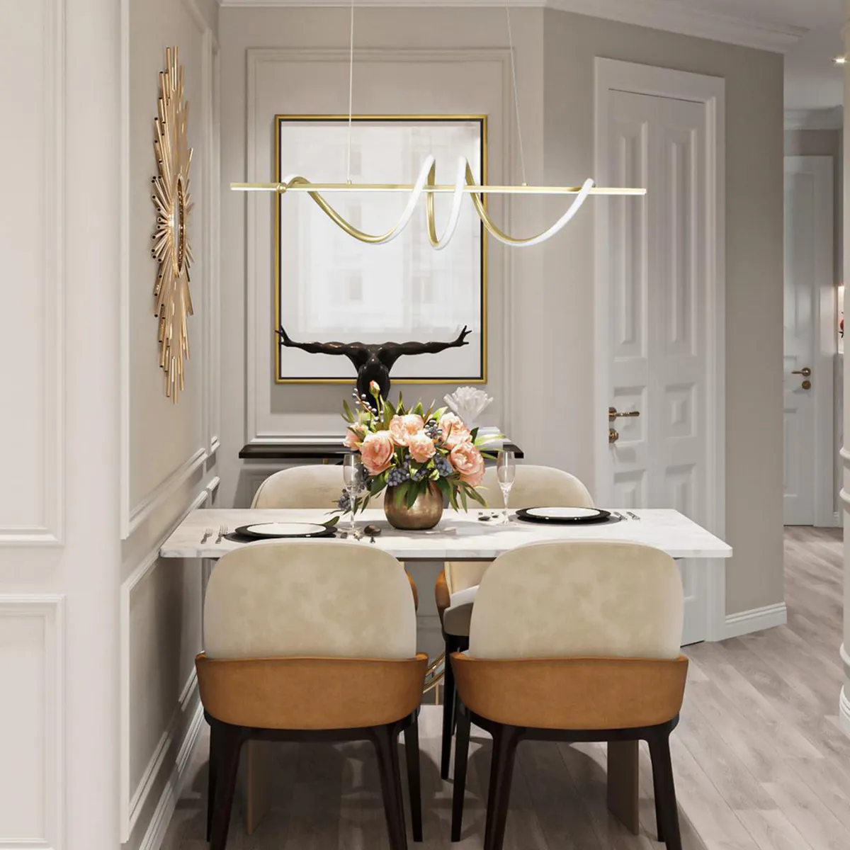 JUST HOME COLLECTION - Lámpara Colgante Led Dinant Plástico Amarillo/Dorado