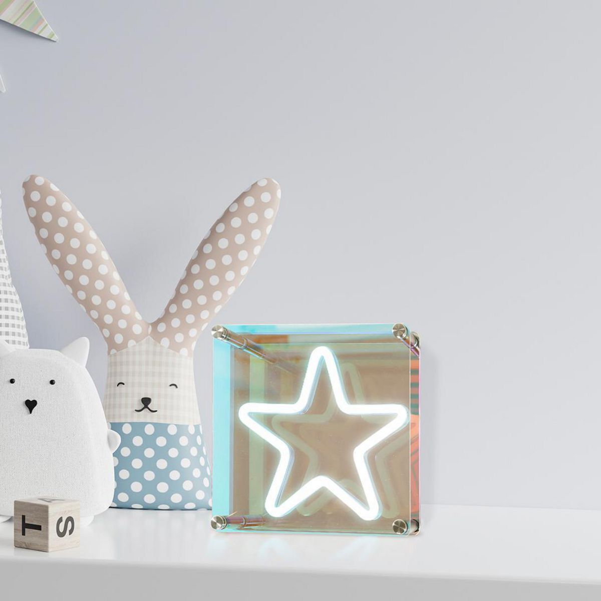 JUST HOME COLLECTION - Lámpara Mesa Led STAR Blanco 18x18 cm