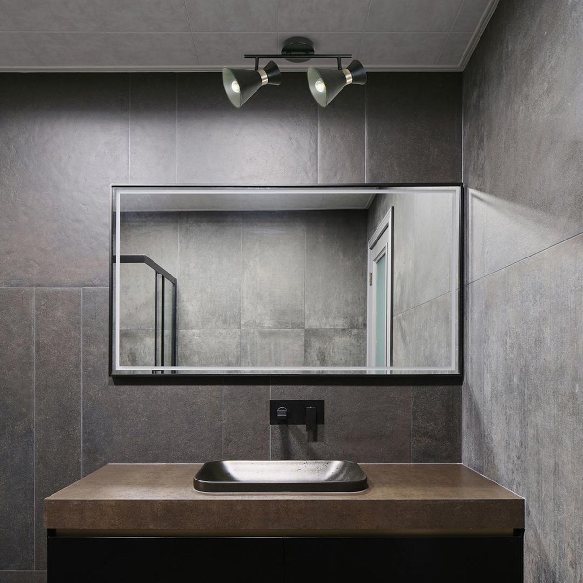 JUST HOME COLLECTION - Foco Interior Direccional Savannah 2 Luces Metal Negro