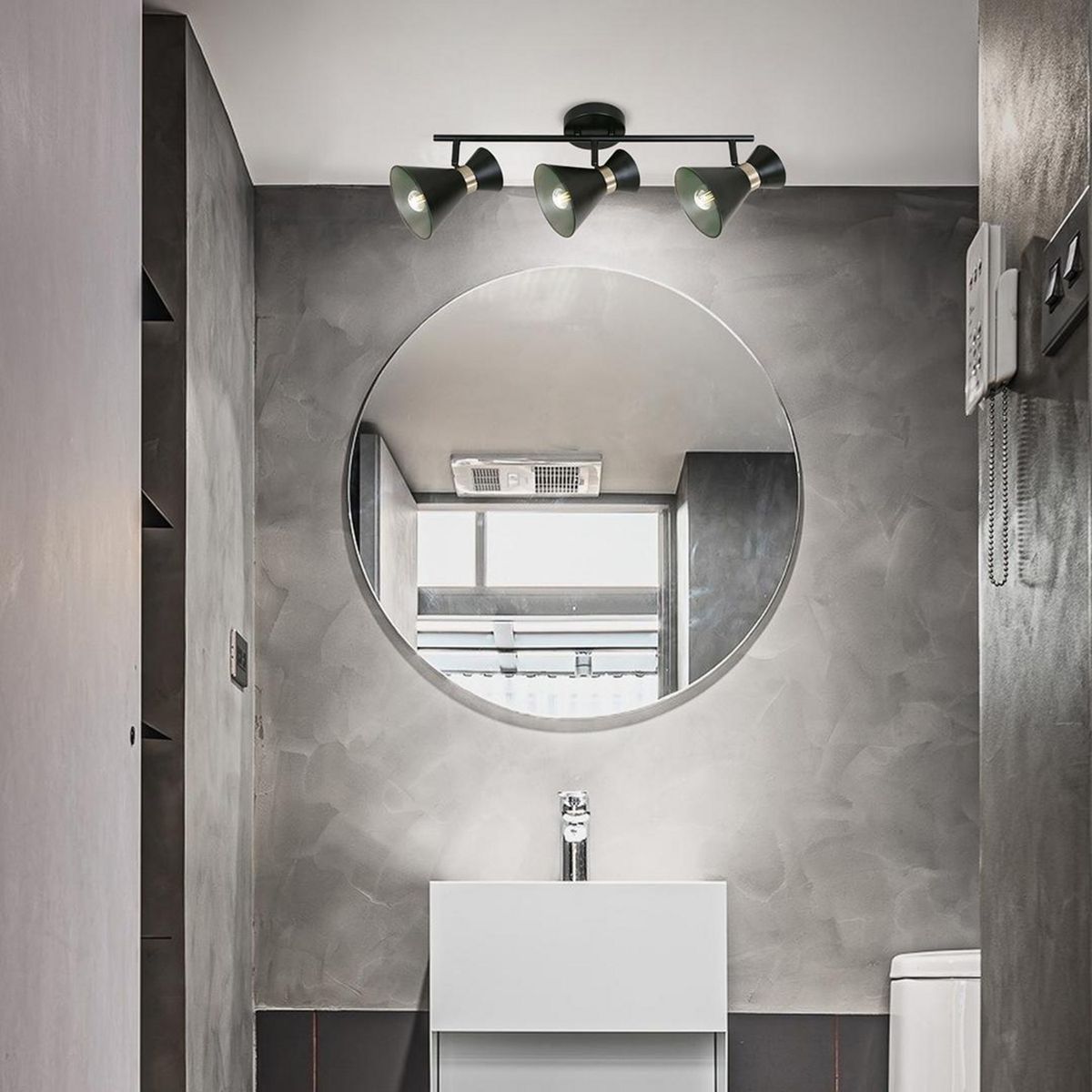 JUST HOME COLLECTION - Foco Interior Direccional Savannah 3 Luces Metal Negro