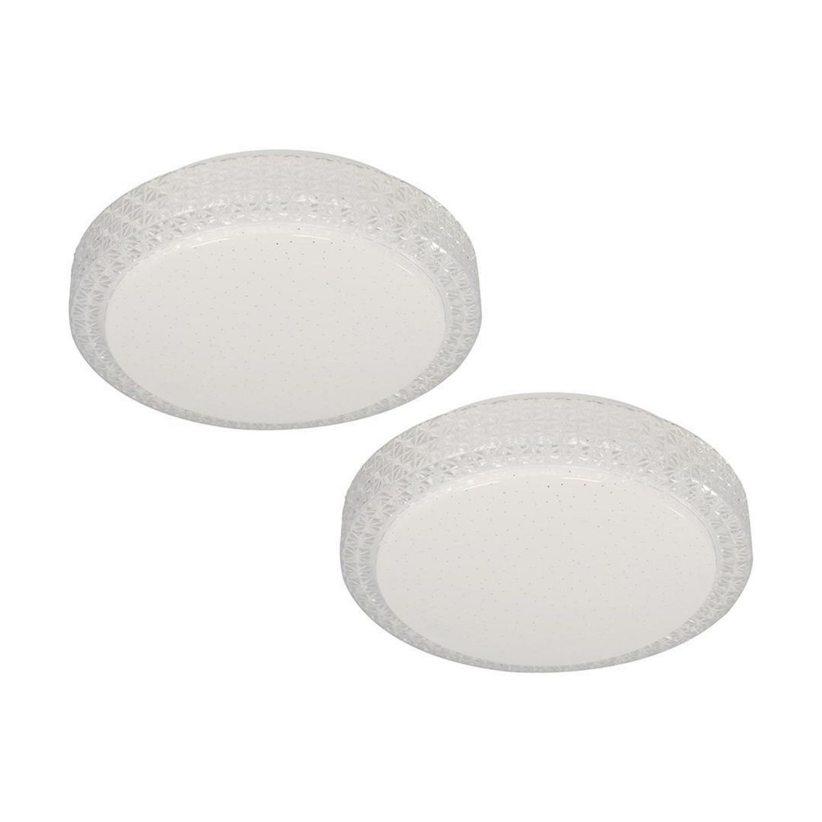 JUST HOME COLLECTION - Pack 2 Plafon Lead Plástico Blanco