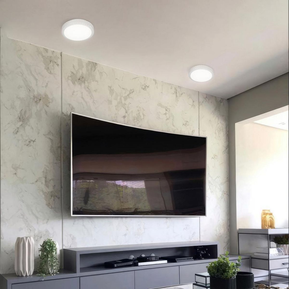 JUST HOME COLLECTION - Pack 2 Plafon Lead Plástico Blanco