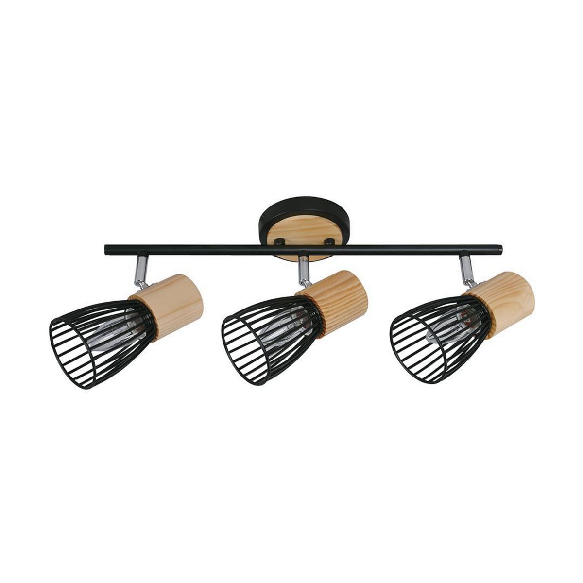 JUST HOME COLLECTION - Foco Interior Direccional Boston 3 Luces Madera y Metal