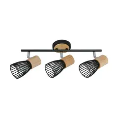 JUST HOME COLLECTION - Foco Interior Direccional Boston 3 Luces Madera y Metal