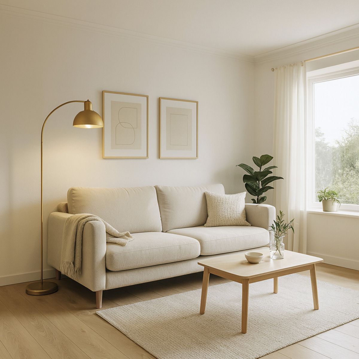 JUST HOME COLLECTION - Lampara de Pie Goldland Amarillo 40x150 cm